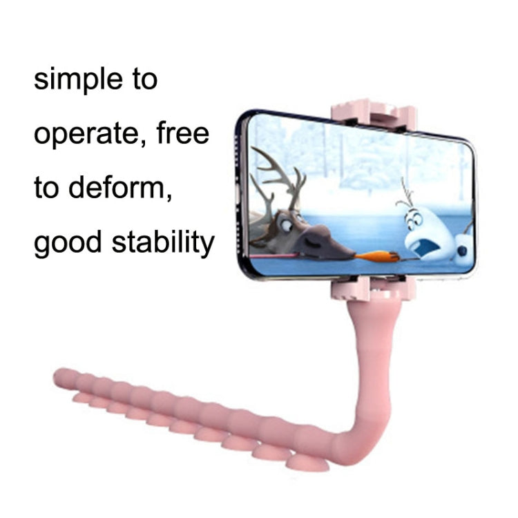 3PCS Caterpillar Mobile Phone Stand Magic Suction Cup Bedside Desktop Bracket(Red Pink) - Lazy Bracket by PMC Jewellery | Online Shopping South Africa | PMC Jewellery