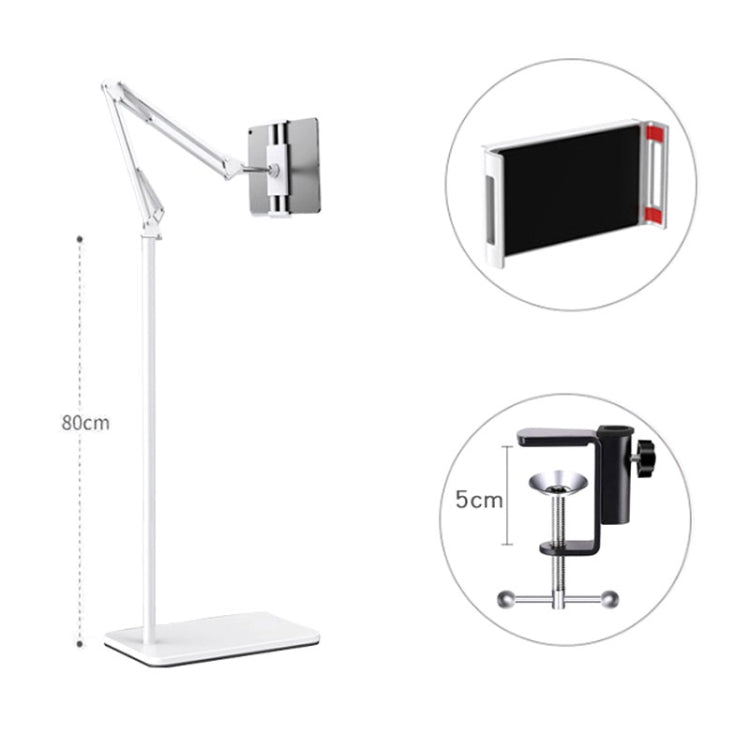 155cm Live Broadcast Bedside Cantilever Floor Bracket Desktop Floor Model (White) - Lazy Bracket by PMC Jewellery | Online Shopping South Africa | PMC Jewellery