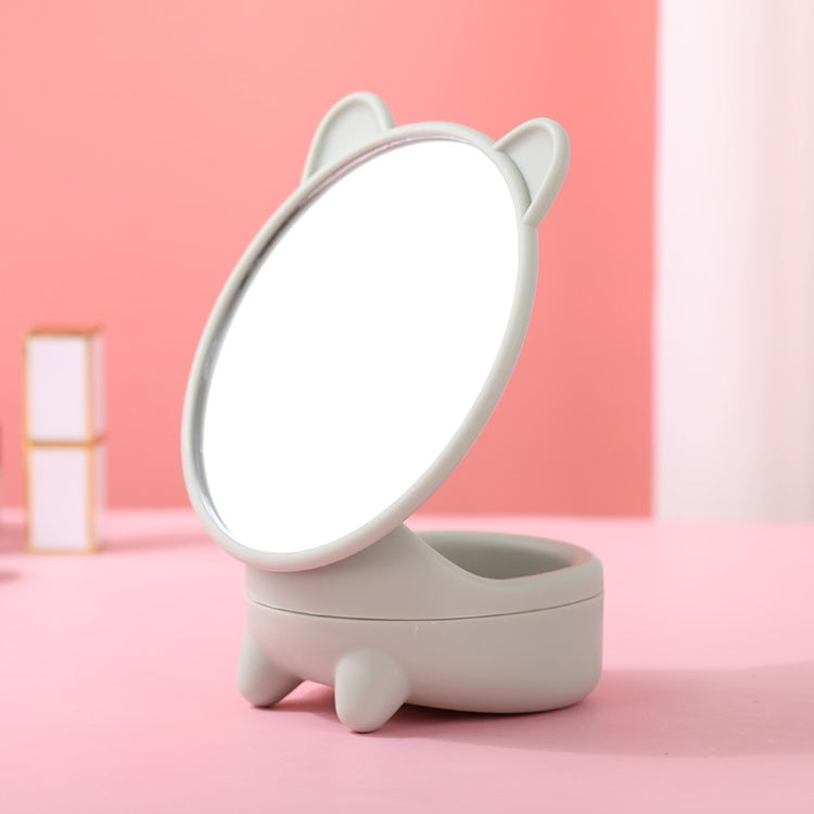 Detachable Cute Kitten Desktop Makeup Mirror with Storage Function(Green) - Mirror by PMC Jewellery | Online Shopping South Africa | PMC Jewellery