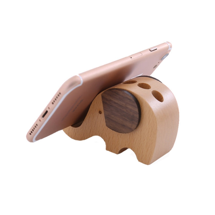 Wooden Mobile Phone Bracket Beech Lazy Mobile Phone Holder,Style: Elephants - Desktop Holder by PMC Jewellery | Online Shopping South Africa | PMC Jewellery