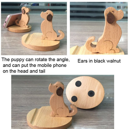 Wooden Mobile Phone Bracket Beech Lazy Mobile Phone Holder,Style: Golden Retriever - Desktop Holder by PMC Jewellery | Online Shopping South Africa | PMC Jewellery