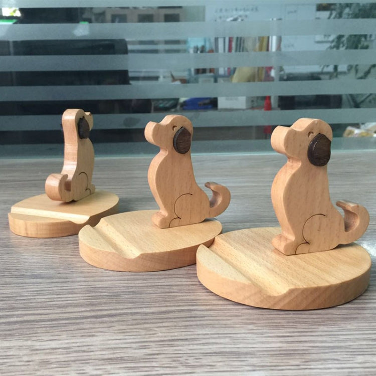 Wooden Mobile Phone Bracket Beech Lazy Mobile Phone Holder,Style: Golden Retriever - Desktop Holder by PMC Jewellery | Online Shopping South Africa | PMC Jewellery