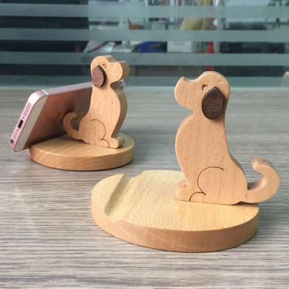 Wooden Mobile Phone Bracket Beech Lazy Mobile Phone Holder,Style: Golden Retriever - Desktop Holder by PMC Jewellery | Online Shopping South Africa | PMC Jewellery