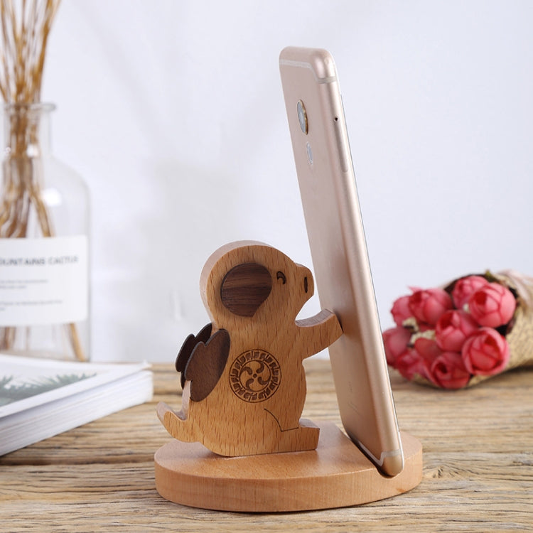 Wooden Mobile Phone Bracket Beech Lazy Mobile Phone Holder,Style: Piggy - Desktop Holder by PMC Jewellery | Online Shopping South Africa | PMC Jewellery