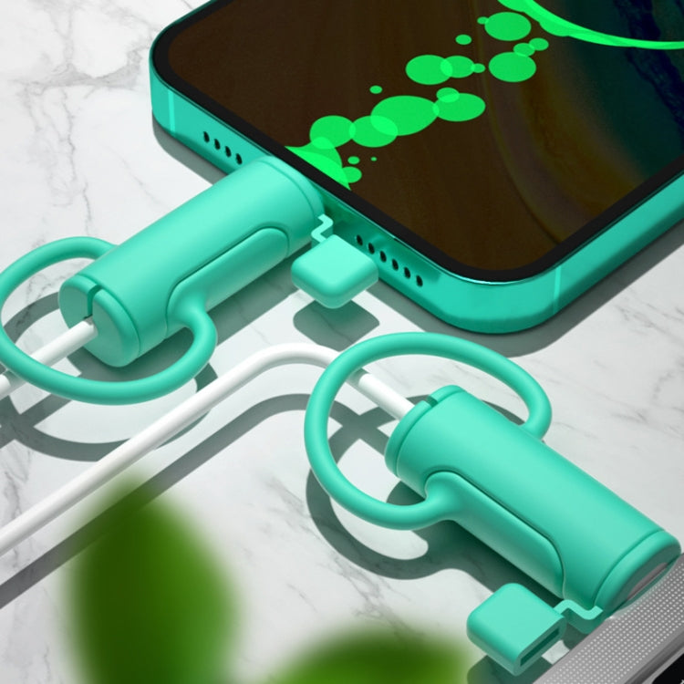 3 PCS Soft Washable Data Cable Silicone Case For Apple, Spec: Type-C (Mint Green) - Cable Organizer by PMC Jewellery | Online Shopping South Africa | PMC Jewellery