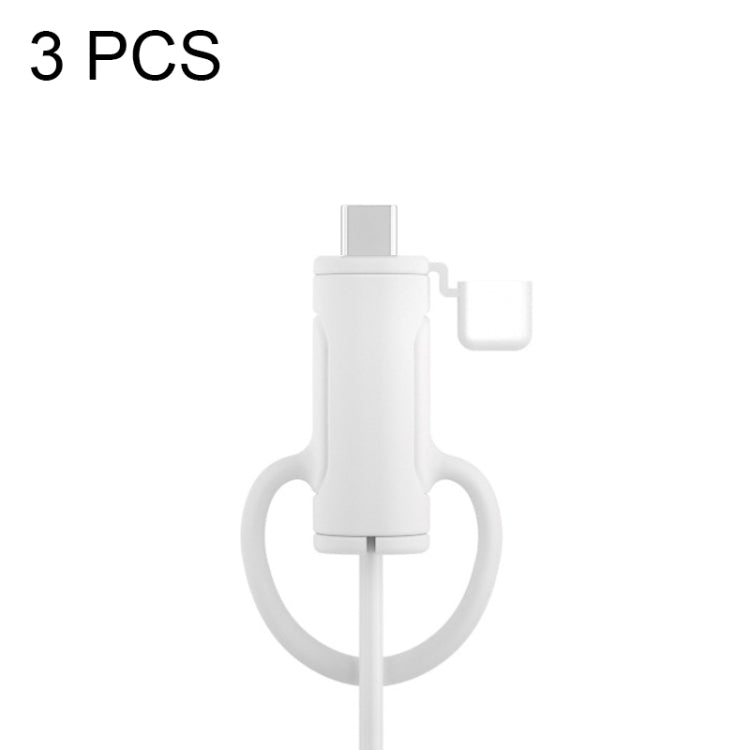 3 PCS Soft Washable Data Cable Silicone Case For Apple, Spec: Type-C (White) - Cable Organizer by PMC Jewellery | Online Shopping South Africa | PMC Jewellery