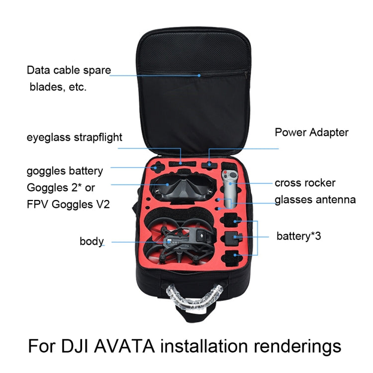 Drone Waterproof Backpack Organizer for DJI Avata(Black) -  by PMC Jewellery | Online Shopping South Africa | PMC Jewellery