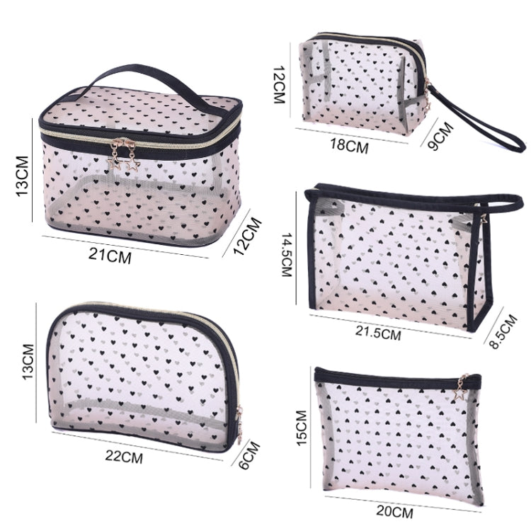 Flocking Love Mesh Portable Cosmetic Bag, Style: Small Square - Storage Boxes by PMC Jewellery | Online Shopping South Africa | PMC Jewellery