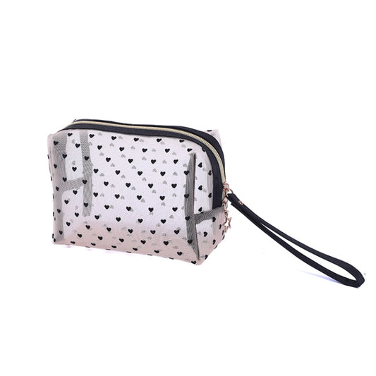 Flocking Love Mesh Portable Cosmetic Bag, Style: Octagon - Storage Boxes by PMC Jewellery | Online Shopping South Africa | PMC Jewellery