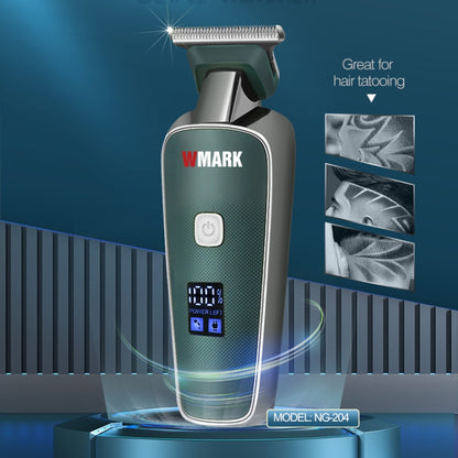 WMARK NG-204 Wireless LED Display Rechargeable Hair Clipper(Green) - Hair Trimmer by WMARK | Online Shopping South Africa | PMC Jewellery