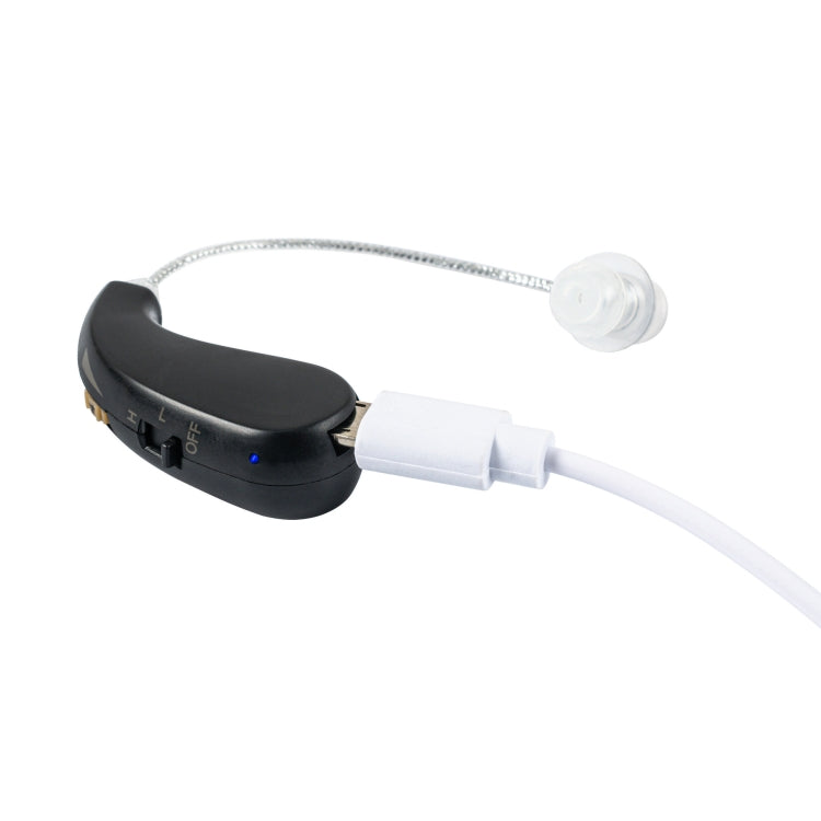 Portable Rechargeable Invisible Hearing Aid EU Plug(Black) - Hearing Aids by PMC Jewellery | Online Shopping South Africa | PMC Jewellery