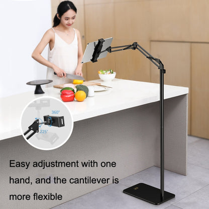 SSKY L10 Home Cantilever Ground Phone Holder Tablet Support Holder, Style: Retractable+Desktop Clip (Black) - Lazy Bracket by SSKY | Online Shopping South Africa | PMC Jewellery