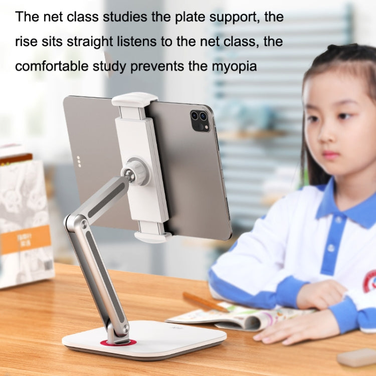 SSKY X38 Desktop Phone Tablet Stand Folding Online Classes Support, Style: Long Arm Charging Version (White) - Desktop Holder by SSKY | Online Shopping South Africa | PMC Jewellery