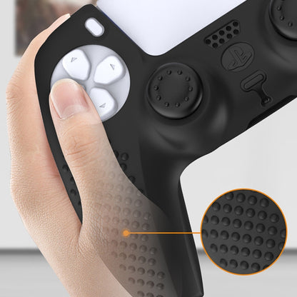 For PS5 Game Controller Joystick Cap Silicone Protective Cover Kit Dustproof Case(Black Polka Dots) - Cases by PMC Jewellery | Online Shopping South Africa | PMC Jewellery