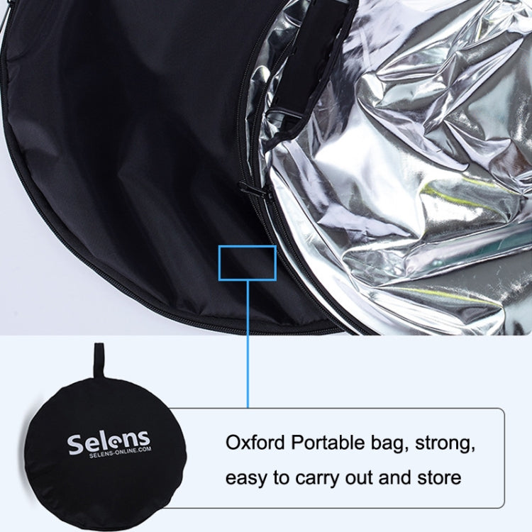 Selens  5 In 1 (Gold / Silver  / White / Black / Soft Light) Folding Reflector Board, Size: 110cm Round -  by Selens | Online Shopping South Africa | PMC Jewellery