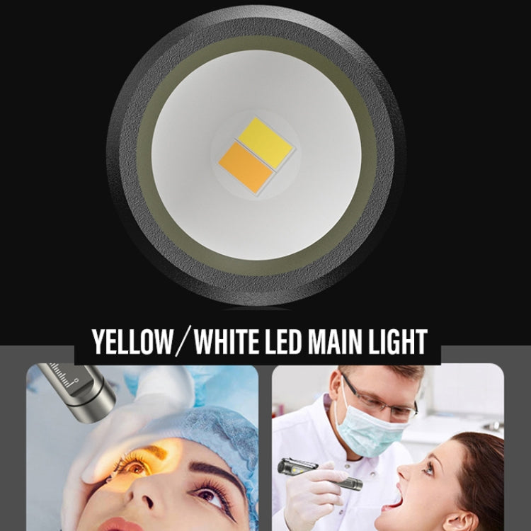 DT005 LED White + Yellow Pen Light Rechargeable Flashlight Doctor Nurse Pen Lighting - LED Flashlight by PMC Jewellery | Online Shopping South Africa | PMC Jewellery