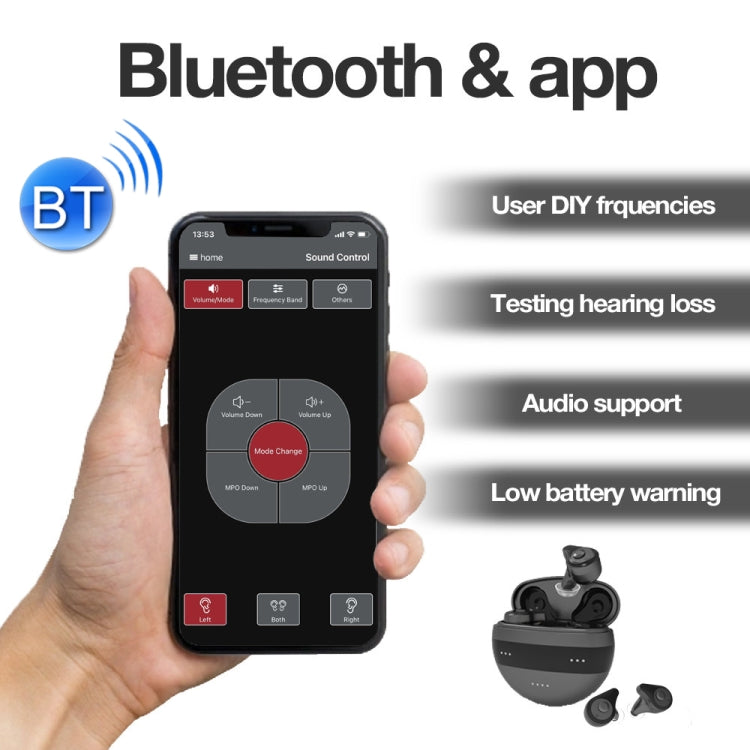 MELING D930 Bluetooth Elderly Hearing Aid Sound Amplifier With APP Adjustment(Black) - Hearing Aids by MELING | Online Shopping South Africa | PMC Jewellery