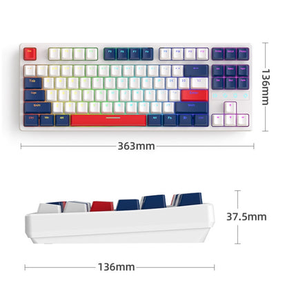 ZIYOU LANG K87 87-key RGB Bluetooth / Wireless / Wired Three Mode Game Keyboard, Cable Length: 1.5m, Style: Banana Shaft (Micr-light) - Wireless Keyboard by ZIYOU LANG | Online Shopping South Africa | PMC Jewellery