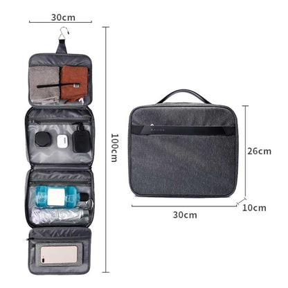 BANGE BG-7529 Convenient Travel Foldable Cosmetic Storage Bag Toiletry Bag With Hook(Grey) - Storage Boxes by BANGE | Online Shopping South Africa | PMC Jewellery