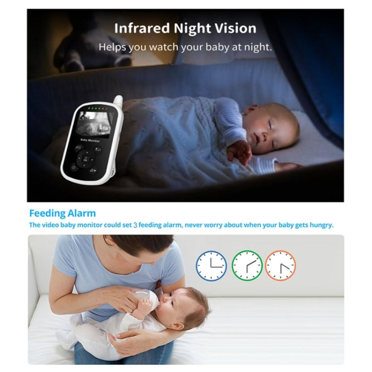 UU24 2.4 Inch Wireless Baby Monitor Camera Temperature Monitor 2 Way Audio VOX Lullaby EU Plug - Baby Monitor by PMC Jewellery | Online Shopping South Africa | PMC Jewellery