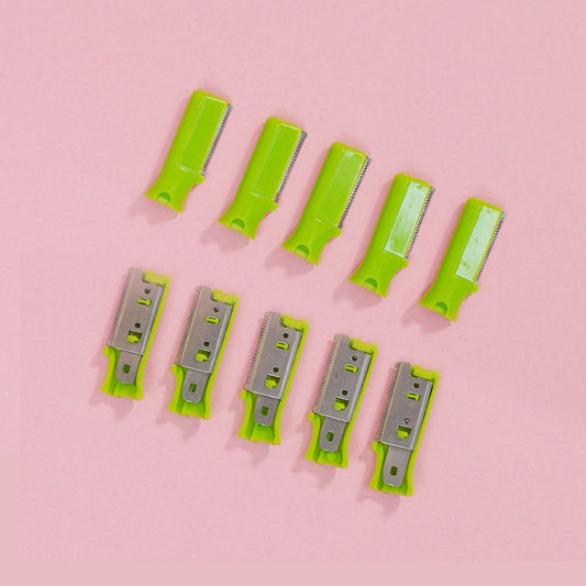 10pcs Stainless Steel Microblading Blades For Eyebrow Trimmer(Green) - Eyes by PMC Jewellery | Online Shopping South Africa | PMC Jewellery