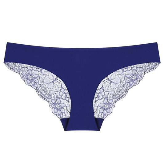 606 3pcs Sexy Lace One-piece Perspective Low-waist Ladies Underwear, Size: M(Blue) - Ladies Underwear by PMC Jewellery | Online Shopping South Africa | PMC Jewellery