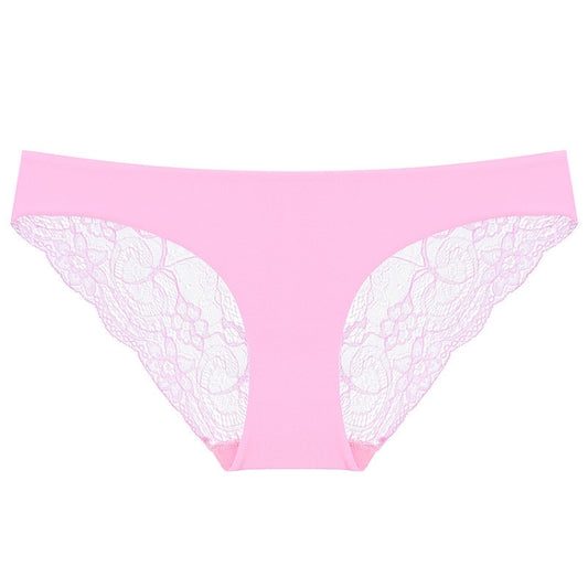 606 3pcs Sexy Lace One-piece Perspective Low-waist Ladies Underwear, Size: M(Pink) - Ladies Underwear by PMC Jewellery | Online Shopping South Africa | PMC Jewellery