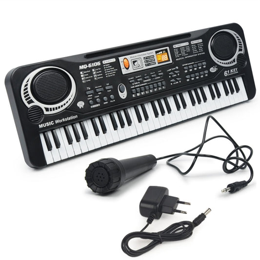MQ6106 61-Keys Multifunctional Electronic Organ Children Toy with Microphone, Spec: EU Plug - Keyboard Instruments by PMC Jewellery | Online Shopping South Africa | PMC Jewellery