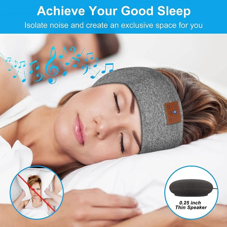 Bluetooth Headband Headphones Sleep Mask for Side Sleeper Workout Running(Hemp Gray) - Eye Masks by PMC Jewellery | Online Shopping South Africa | PMC Jewellery