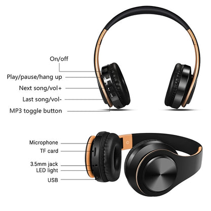LPT660 Bluetooth Wireless Headset HIFI Stereo Sports Headphones(Black+Orange) - Headset & Headphone by PMC Jewellery | Online Shopping South Africa | PMC Jewellery