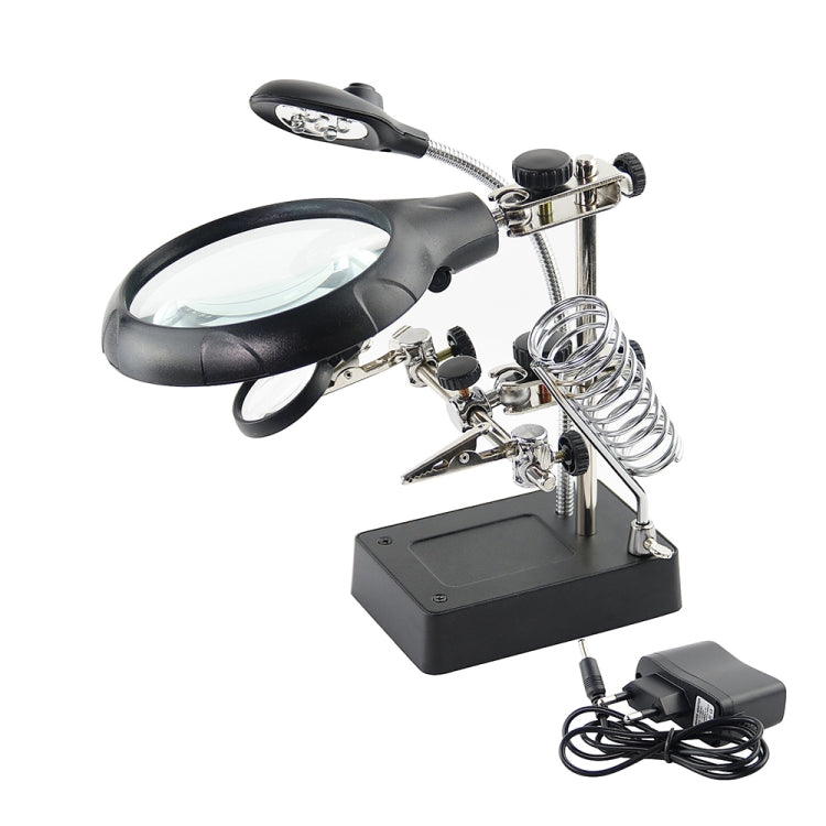 16129-C 2.5X/7.5X/10X LED Lighting Auxiliary Bracket Maintenance Magnifier(EU Plug) - Others by PMC Jewellery | Online Shopping South Africa | PMC Jewellery