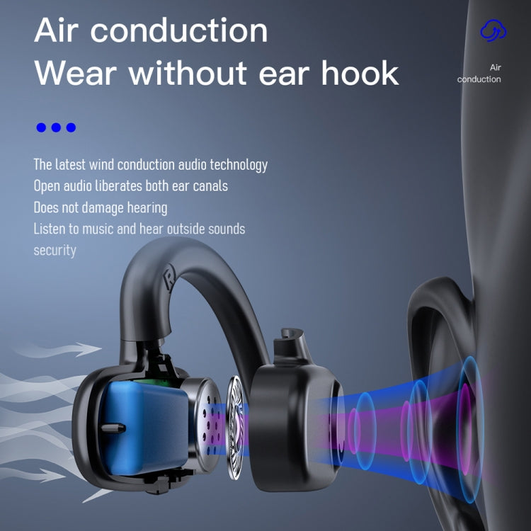 Bone Conduction Concepts Digital Display Stereo Bluetooth Earphones, Style: Single Ear(Blue) - Bluetooth Earphone by PMC Jewellery | Online Shopping South Africa | PMC Jewellery
