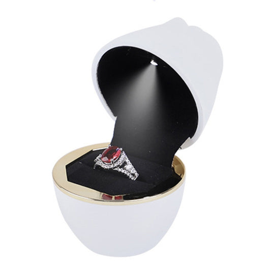 017257 Rose Shape LED Spotlight Ring Necklace Storage Box without Jewelry, Spec: Ring(White) - Clothing & Beauty by PMC Jewellery | Online Shopping South Africa | PMC Jewellery