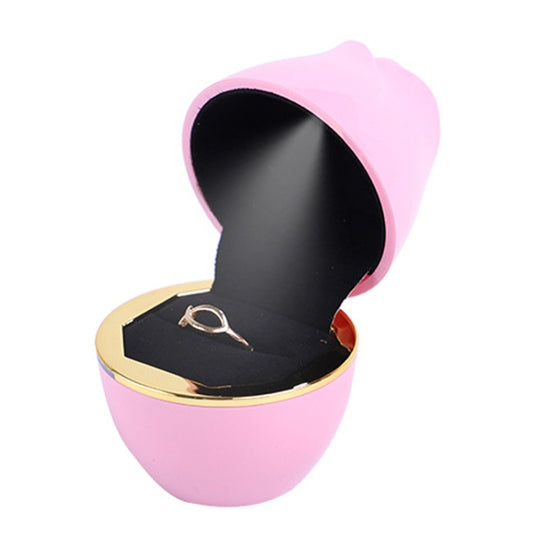 017257 Rose Shape LED Spotlight Ring Necklace Storage Box without Jewelry, Spec: Ring(Pink) - Clothing & Beauty by PMC Jewellery | Online Shopping South Africa | PMC Jewellery