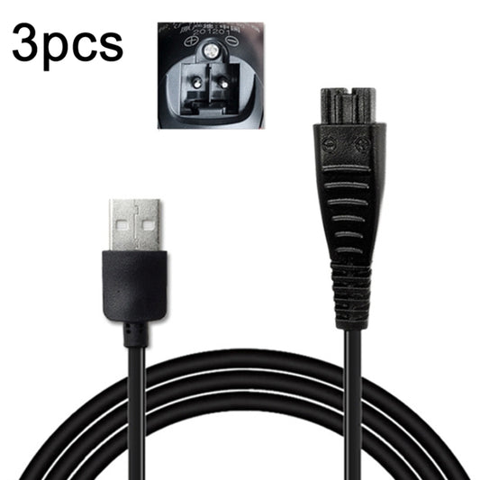 3pcs 4.8V 1.25A USB Charging Cable for Panasonic Electric Shaver ES-LM31 ES-PLM3B - Accessories by PMC Jewellery | Online Shopping South Africa | PMC Jewellery