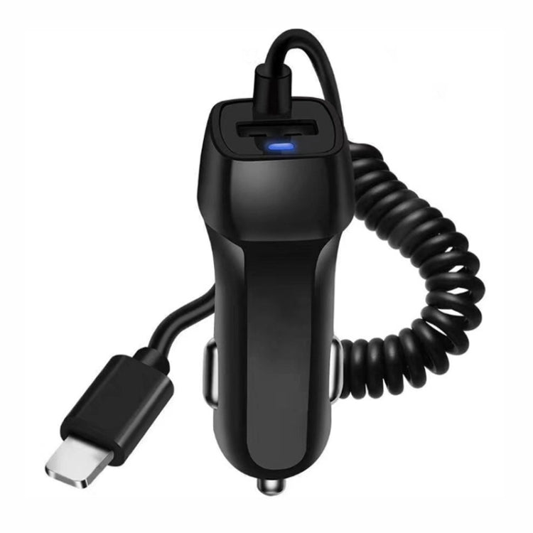 522AL Fast Charging With Cable Car Charging, Output Interface: 8 Pin (Black) - Car Charger by PMC Jewellery | Online Shopping South Africa | PMC Jewellery