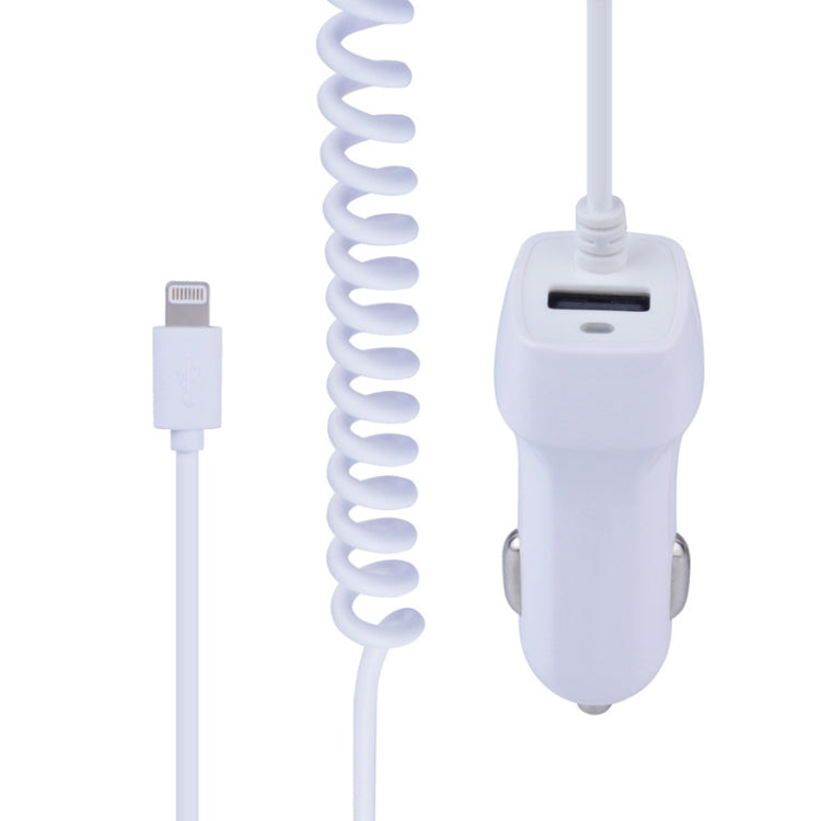 522AL Fast Charging With Cable Car Charging, Output Interface: 8 Pin (White) - Car Charger by PMC Jewellery | Online Shopping South Africa | PMC Jewellery