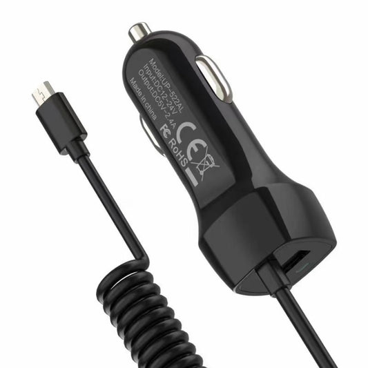 522AL Fast Charging With Cable Car Charging, Output Interface: Micro USB (Black) - Car Charger by PMC Jewellery | Online Shopping South Africa | PMC Jewellery