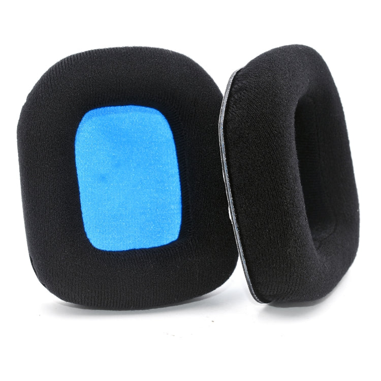 For Logitech Astro A20 2pcs Fleece Memory Foam Headphone Covers Earmuffs(Black Blue Net) - Earmuff & Pad by PMC Jewellery | Online Shopping South Africa | PMC Jewellery