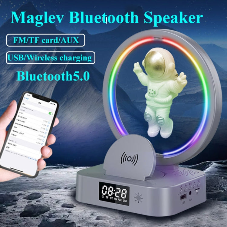 Y-558 Magnetic Levitation Astronaut TWS Bluetooth Speaker With RGB Light,Style: Silver Wireless Charging - Desktop Speaker by PMC Jewellery | Online Shopping South Africa | PMC Jewellery