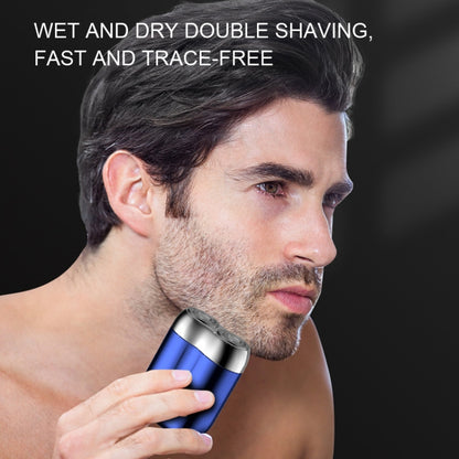 USB Rechargeable Washable Razor Men Dual-blade Mini Travel Portable Shaver(Blue) - Electric Shavers by PMC Jewellery | Online Shopping South Africa | PMC Jewellery