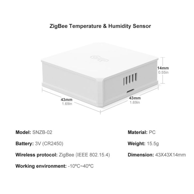 Sonoff SNZB-02 Temperature and Humidity Sensor EWelink Smart Home WiFi Remote - Home Automation Modules by Sonoff | Online Shopping South Africa | PMC Jewellery