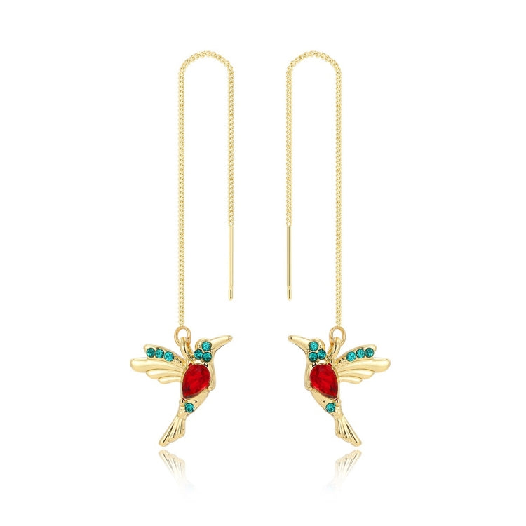 E2104-4 Red Bird Long Ear Wire Women Simple Earrings - Clothing & Beauty by PMC Jewellery | Online Shopping South Africa | PMC Jewellery