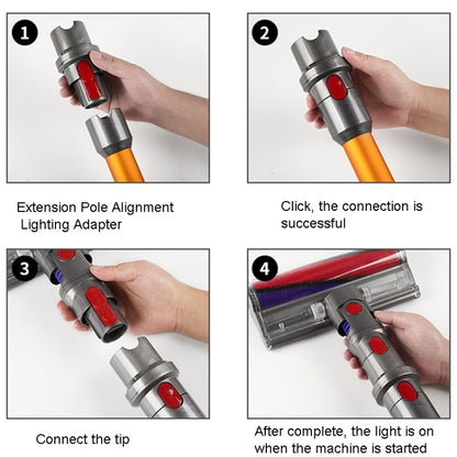 For Dyson V7 V8 V10 V11 V15 Vacuum Cleaner Suction Head Adapter with LED Light - Dyson Accessories by PMC Jewellery | Online Shopping South Africa | PMC Jewellery