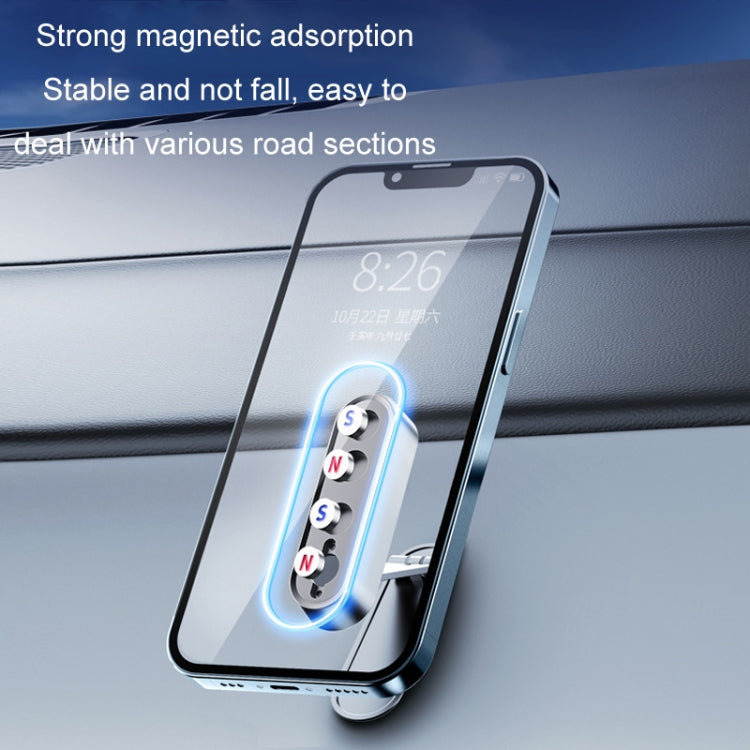 All Metal Magnetic Car Foldable Phone Holder(Titanium Silver) - Car Holders by PMC Jewellery | Online Shopping South Africa | PMC Jewellery
