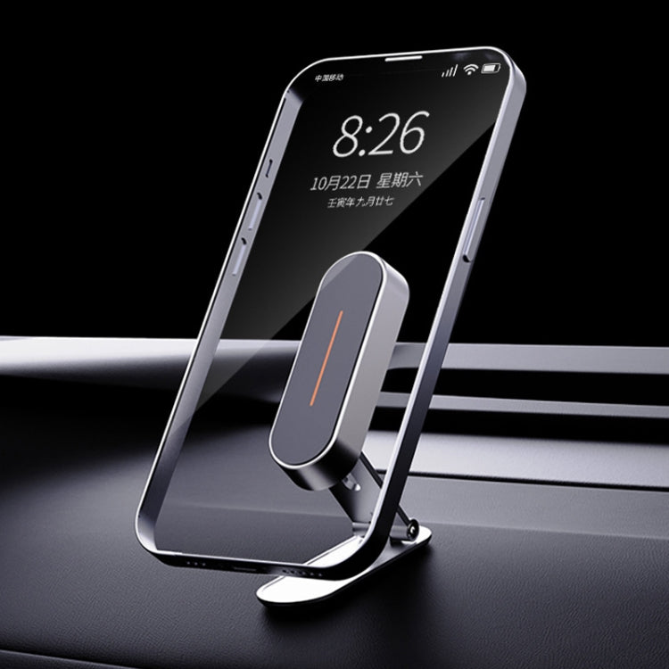 All Metal Magnetic Car Foldable Phone Holder(Titanium Silver) - Car Holders by PMC Jewellery | Online Shopping South Africa | PMC Jewellery