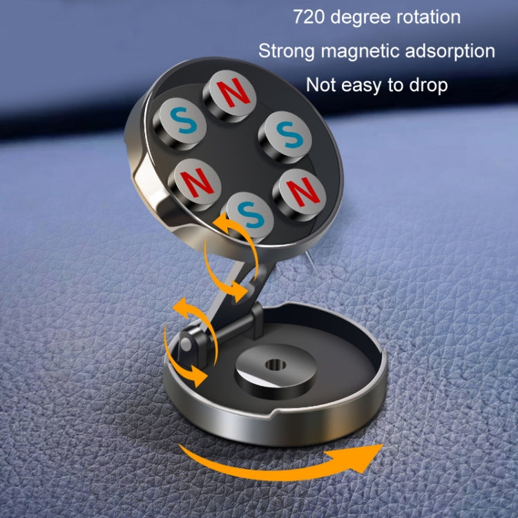 Multi-Angle Positioning Car Folding Circular Car Magnetic Suction Bracket(Silver) - Car Holders by PMC Jewellery | Online Shopping South Africa | PMC Jewellery