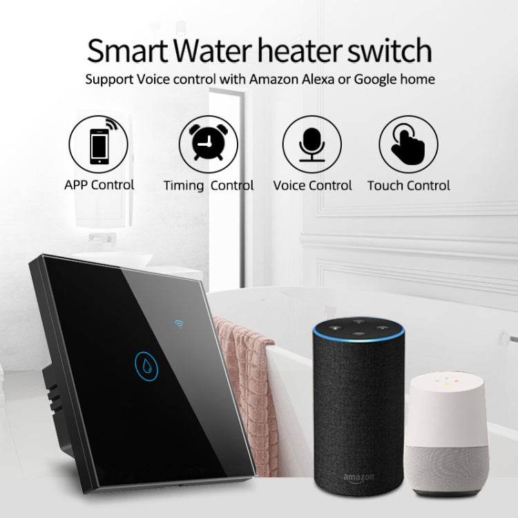 Tuya ZigBee 40A Smart High Power Water Heater Light Air Conditioner Switch Time Voice Remote Control(Black) - Smart Switch by PMC Jewellery | Online Shopping South Africa | PMC Jewellery