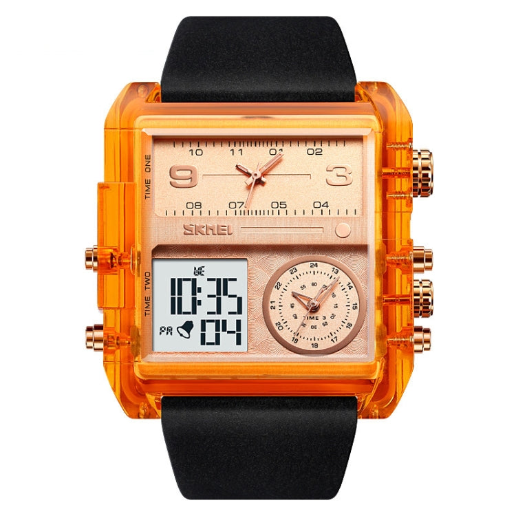 SKMEI 2020 Square Large Dial Triple Movement Men Sports Watch(Amber) - LED Digital Watches by SKMEI | Online Shopping South Africa | PMC Jewellery