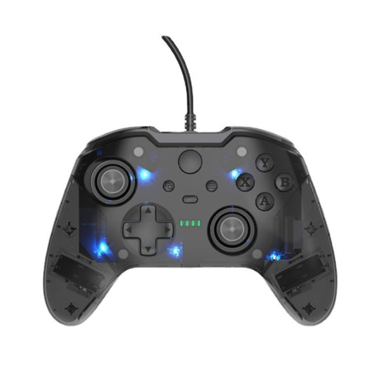 For Microsoft XBOX One / PC XO300 RGB Luminous Wired Gamepad(Translucent Black) - Gamepad by PMC Jewellery | Online Shopping South Africa | PMC Jewellery